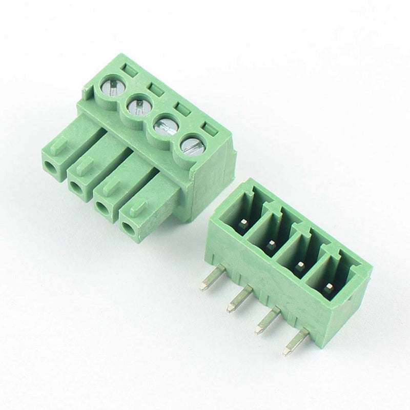 [Australia - AusPower] - 10 Sets 4-Pin (4 Pole) 3.81mm Pitch Right Angle Screw Terminal Block Connector PCB Mount DIY 