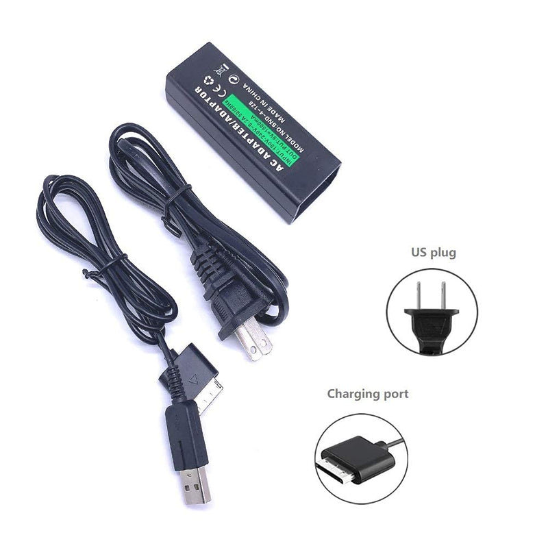 [Australia - AusPower] - AC Power Charger Adapter with USB Charging Cable Cord for PSP GO- Wall Chargers Supply Kit for PSP Go 