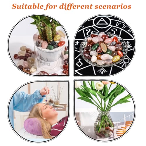 Natural Crystal and Healing Stones Set 72 Pc Agate Stones Rock Gemstones Witches Reiki Energy Balancing Meditation Divination Home Decor DIY 0.6