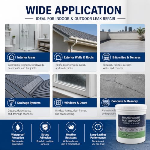 BOLUTDIF clear waterproof sealant adhesive caulk for bathroom, roof, and wall leak repair coating