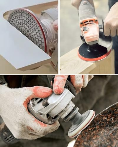 Diamond Polishing Discs Set of 16 – 125 mm 50-10000# with M14 Backing Pad | Concrete grinding disc for granite, stone, concrete and marble, includes M14 backing plate and adapter for polishing work 16 pieces 125mm diamond polishing discs