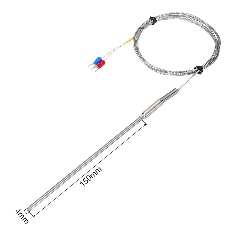 [Australia - AusPower] - MECCANIXITY K Type Thermocouple Temperature Sensor Probe 4x150mm (0 to 800C) 5ft Temperature Controller 