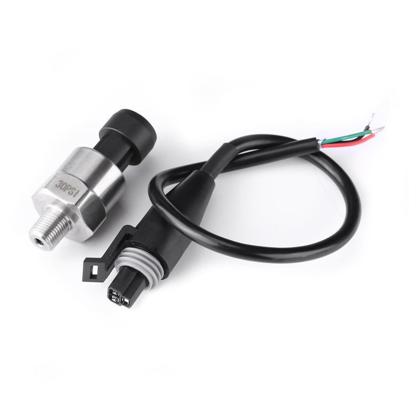 [Australia - AusPower] - 0.5-4.5V Output Stainless Steel Pressure Transducer Sender,1/8NPT SS Pressure Sensor with Connector Oil Pressure Sensor for Oil Fuel Air Water (30PSI) 30PSI 