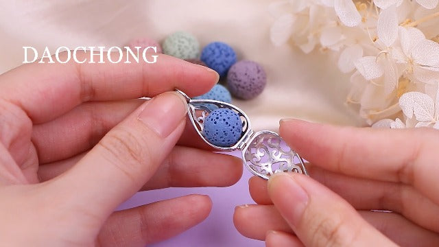 DAOCHONG S925 Sterling Silver Aromatherapy Essential Oil Diffuser Necklace Love Heart Locket Perfume Pendant Necklace Jewelry 18+2" Adjustable Chain 04_Ball Shape