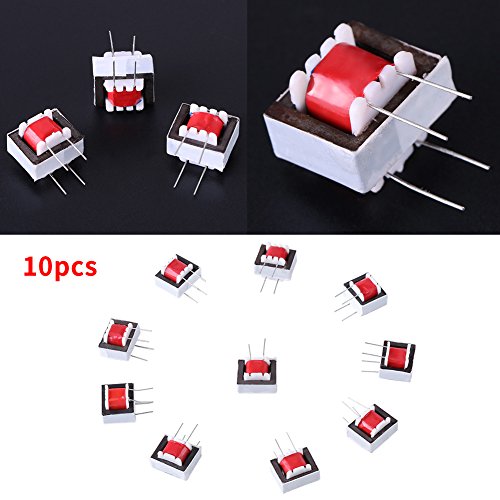 Asixx 10 Pcs/Pack 600 600 Ohm 1:1 EI14 Isolating Transformer Audio Transformers, Work Stable with High Efficiency Audio Transformers