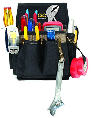 Custom Leathercraft CLC 1505 electrician's tool pouch with 10 pockets in black and tan