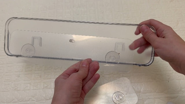 CGBE 2-Pack Adhesive Shower Shelves, Acrylic Bathroom Wall Caddy, Clear Transparent