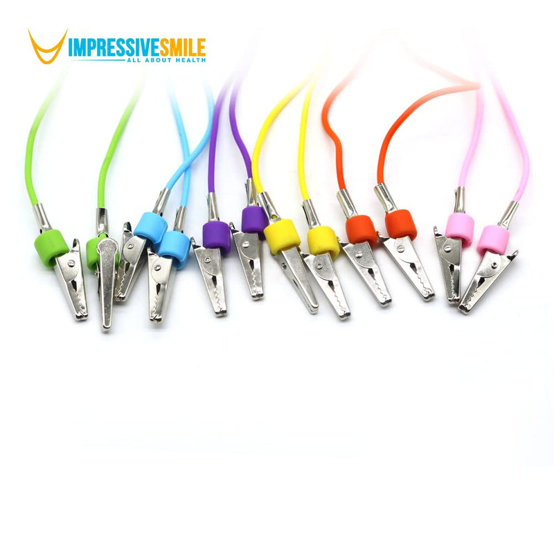 [Australia - AusPower] - 6 Pieces Dental Colorful Silicone Bib Holder Clips as Napkin or Face Mask Holder | Variety of Uses 