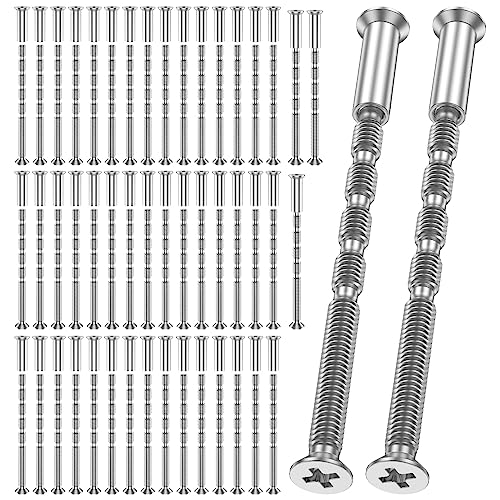 50-set universal M4 door handle bolts and cross sleeves in carbon steel for 35–60mm thick doors