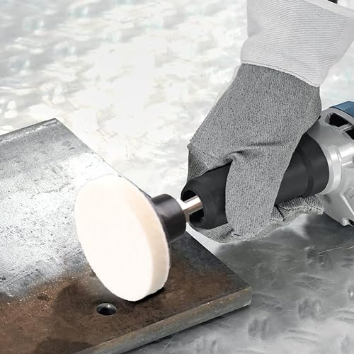 Shineboc 2-inch compressed wool polishing felt wheels with 1/4-inch holder, 48-piece set
