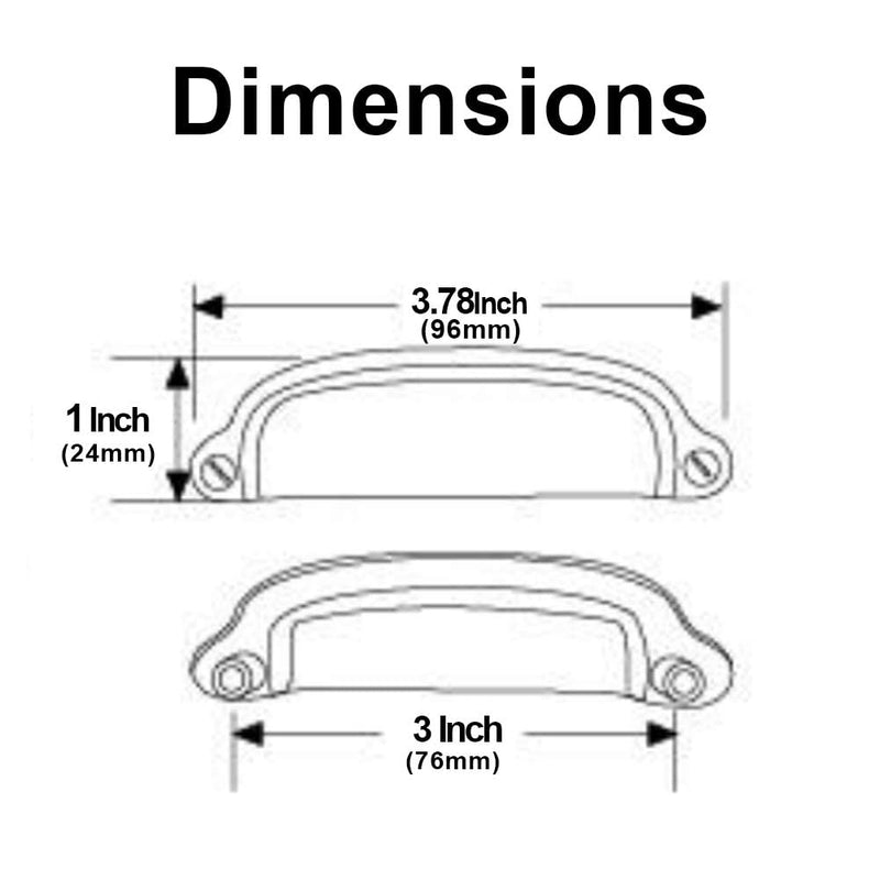 HARPOON Cup Handle Pulls Kitchen Drawer Cabinet Hardware European Style 3 Inch 10 Pack Antique Brass