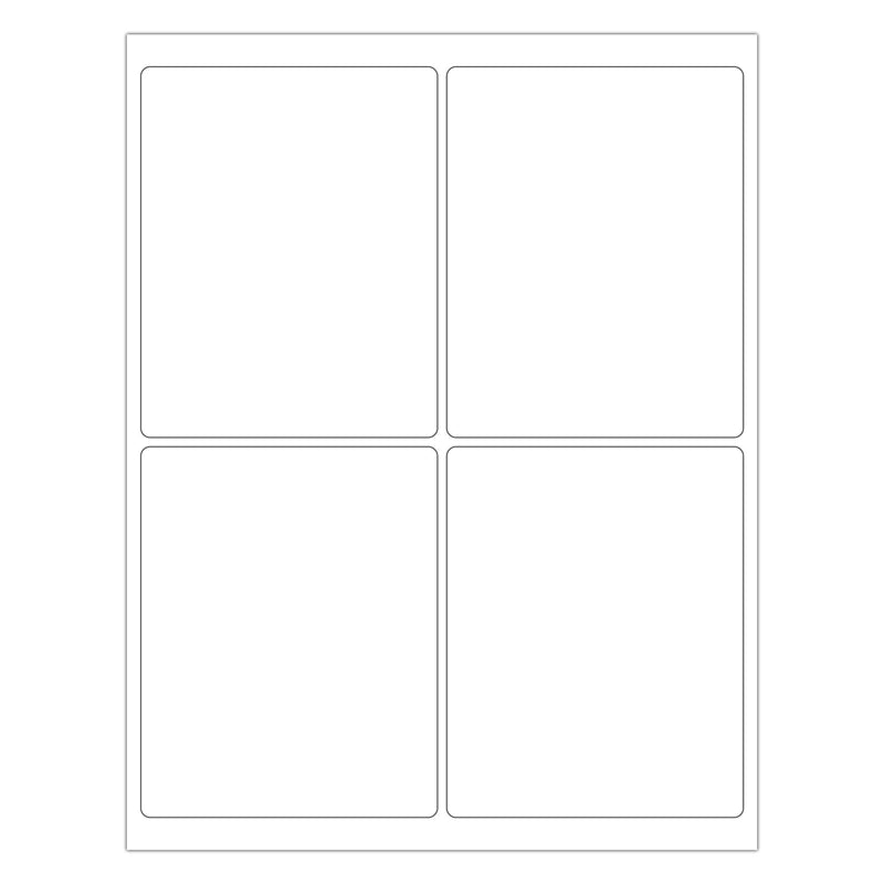 ChromaLabel 4 x 5 Inch Printable Labels, Compatible with Laser and Inkjet Printers, 100 Stickers per Pack, 25 Sheets, White