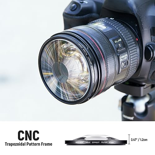 NEEWER 67mm Spiral Halo Camera Lens Filter, Prism K9 Optical Glass Special Effects Filter Photography Camera Lens Accessories with Tunnel Vision Warped Circular Halo Frame Effect