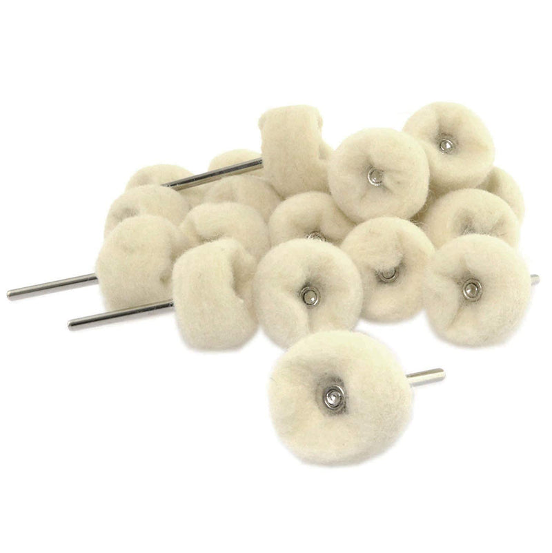[Australia - AusPower] - 20PCS Polishing Wheel Set Mounted Soft Fine Wool Polishing Buff Wheel 1/8" Shank for Dremel Rotary Tools 
