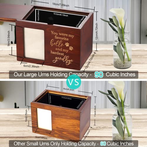 DGDCDV Pet Memorial Urns for Dogs or Cats Ashes with Photo Frame Goodbye Large
