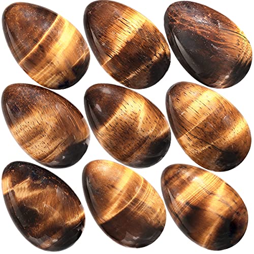 TUMBEELLUWA 4pcs Natural Crystal Eggs for Massage, Meditation & Healing Yellow