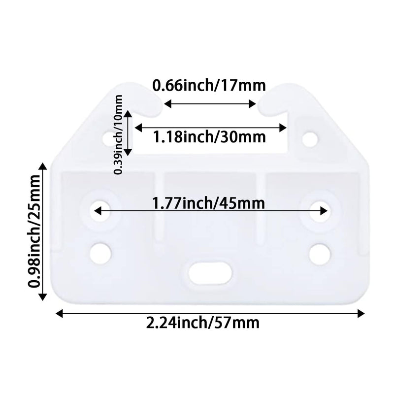 [Australia - AusPower] - Drawer Guides Plastic Drawer Track Rail Guide Brackets for Dresser Cabinet Closet Drawer, White, 8 PCS 