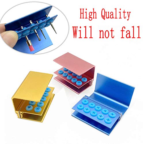 [Australia - AusPower] - 3pcs 10 Holes Dental Burs Holder Block Case with Silicone Dental Autoclavable Burs Holder 