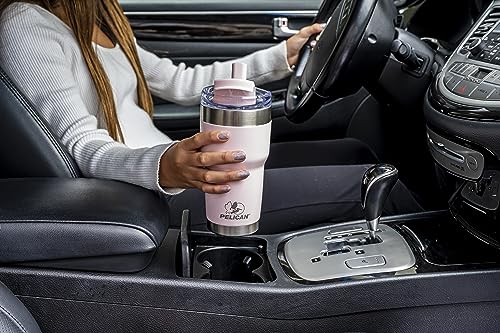 Pelican Hydration Pelican Traveler™ 22 oz Vacuum Insulated Tumbler - Stainless Steel Double Wall Travel with Dual Lid, Powder Coated Insulated Coffee Mug For Hot Cold Drinks, Midnight