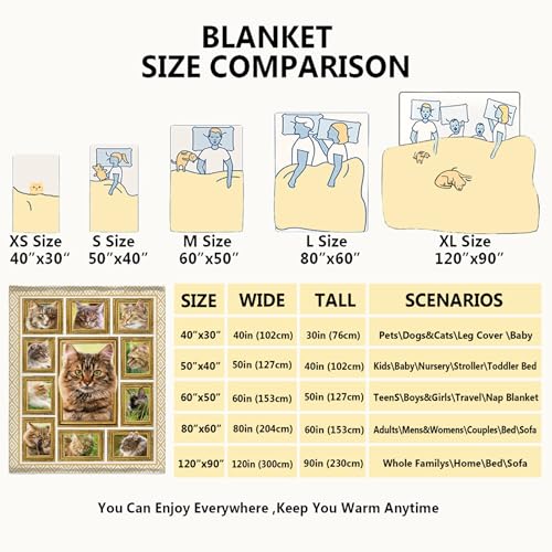 Maine Coon Cat Throw Blanket Super Soft Flannel Blanket Home Decor,Plush Fuzzy Cozy Lightweight Bed Quilt Blanket for Couch Bed Sofa All Season,60"x80"-Adults/Twin Size Maine Coon Cat2 60"x80"-Adults/Twin Size