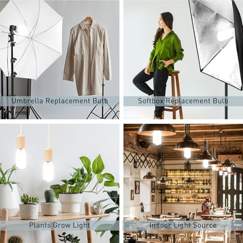 Skytex 1 Pcs 150W 5400K Color Temperature CFL Light Bulb, Daylight Spiral Photography Lighting, E27 Socket Light Bulb for Softbox Light, Studio and Camera Light CFL150