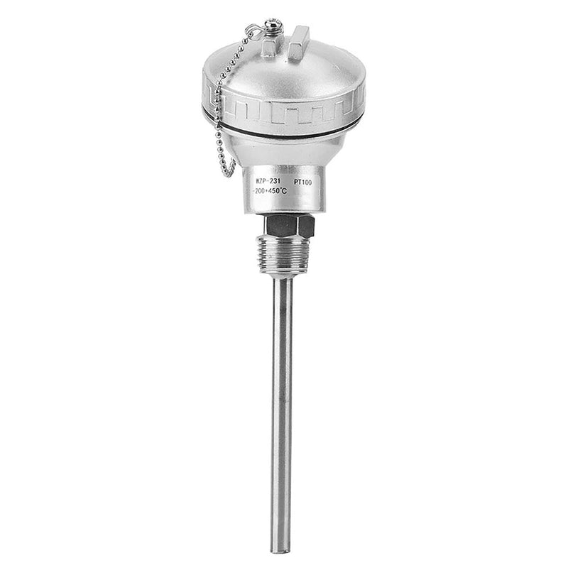 [Australia - AusPower] - PT100 Temperature Sensor Probe 100mm, 1/2" NPT Thread, 201 Stainless Steel Terminal Head 