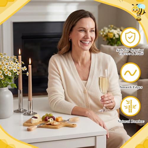 Nuenen baby shower game prizes featuring bee-themed mini cheese board and serving utensils in a rectangular shape.