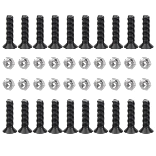 YiKaiEn 20-pack D-Series D-type panel mount screw and nut set, 304 stainless steel hardware assortment