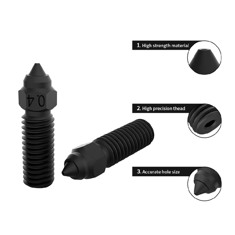 [Australia - AusPower] - 3D Printer Extruder Hotend Nozzle Kit - Included 2pcs 0.4mm + 2pcs 0.6mm + 2pcs 0.8mm Hardened Steel Nozzles, High Temperature and Wear Resistant for Creality K1/K1 Max/Ender 3 V3 KE For K1/K1 Max/Ender 3 V3 SE 