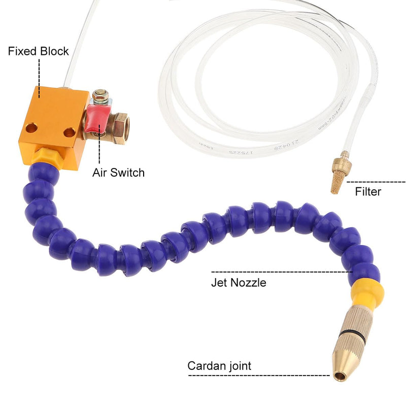 [Australia - AusPower] - 2PC Mist Coolant Mist Lubrication System Unit, Metal Cutting Engraving Cooling Sprayer Machine with Air Pipe for CNC Lathe Milling Drill Machine 2 