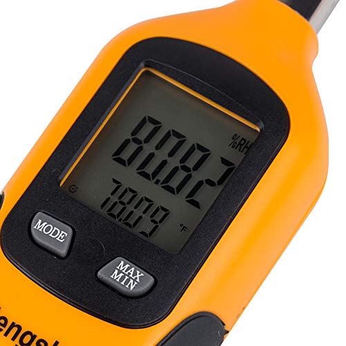 [Australia - AusPower] - Mengshen Digital Psychrometer - Handheld Temperature and Humidity Meter Gauge with Dew Point and Wet Bulb Temperature - Battery Included 