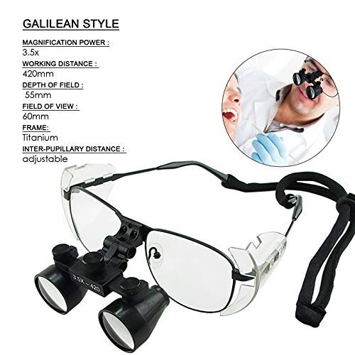 [Australia - AusPower] - 3.5X Magnification Loupes, Galilean Style Titanium Frame, 420mm Distance 
