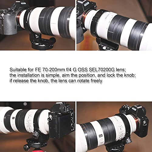 Tripod Mount Ring Lens Collar Compatible with Sony FE 70-200mm f/4 G OSS Lens SEL70200G, Lens Support Holder Bracket Bottom is Arca-Swiss Fit Quick Release Plate Feature Dovetail Groove