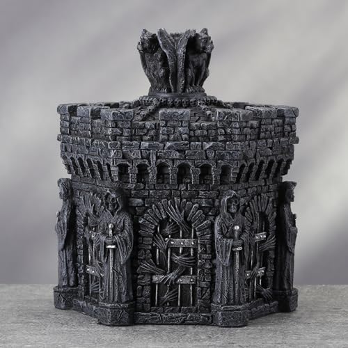 Veronese Design 5 1/4 Inches Gargoyle Hexagon Warden Of Souls Trinket Box Resin Sculpture Gothic Home Decor Desktop Organizer Pen Holder Jewelry Box