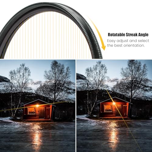 Walking Way 49mm Variable Gold Streak Filter, Rotating Cinematic Flare