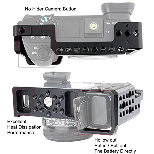 NICEYRIG Camera Cage Kit for Sony A6400/ A6100/ A6300/ A6000, with Cheese Top Handle Cable Lock Clamp