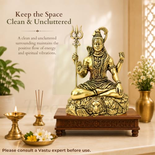 Vastu Brass Shiv Ji Statue |Size-5cm Approx |Weight-104gm Approx |Vastu Remedy for Home & Office |Shiv Ji Idol for Pooja |Brass Murti