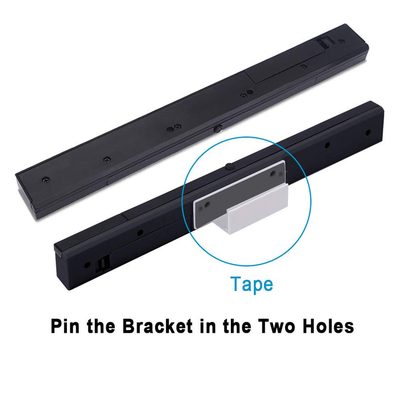 [Australia - AusPower] - Replacement Wii Wireless Sensor Bar, Infrared IR Ray Motion Sensor Signal Receiver for Nintendo Wii and Wii U Console with Stable Stand and 4 AAA Batteries(Black) Black 