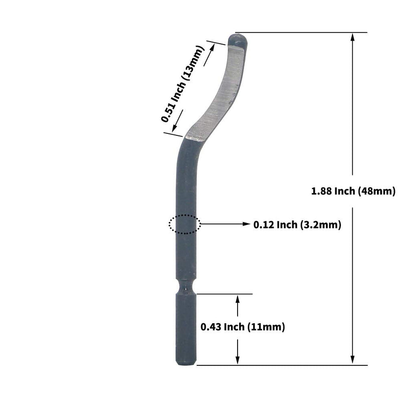 [Australia - AusPower] - Hand Metal Deburring Tool NB1100 Handle + 10 pcs BS1010 Rotary Deburr Blades, Burr Remover Hand Tool for Wood/Plastic/Aluminum/Copper and Steel 