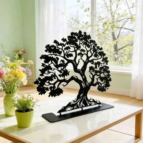 Metal Tree of Life Table Top Decor, Tree of Life Sculptures Tabletop, Metal Trees Tabletop Decor, Kitchen Table Centerpiece, Nature Artwork for Home, Spiritual Space
