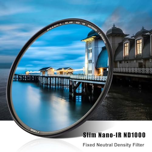 GREEN.L 52mm ND1000 Filter, 10 Stop ND Filter 52mm, HD Multi-Layer Nano Coatings Fixed Neutral Density Filter Nano Coating ND1000