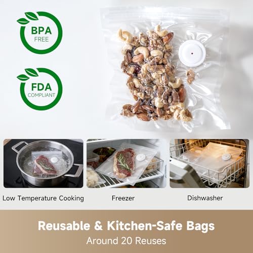 DREAME VH20 Vacuum Sealer Bags (11.81 * 13.39in), 30 Pcs, Food Storage, Large large(11.81*13.39in)