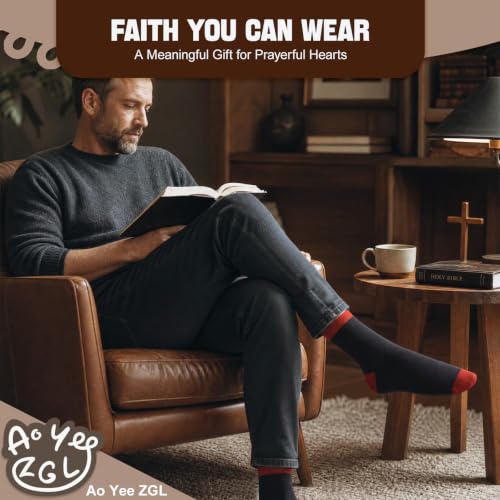 Prayer Socks for Men,Funny Gifts for Christian on Christmas Red