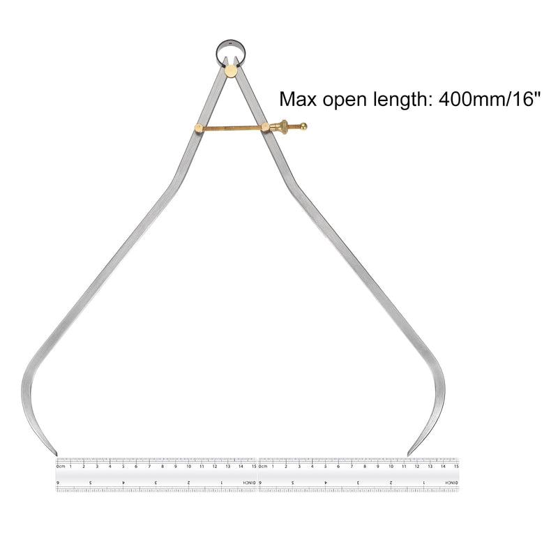 [Australia - AusPower] - Spring Joint Caliper - [16 Inch] Carbon Steel Spring Outside Caliper with Brass Fulcrum for Metalworking Drawing Use, Hardened Points 16 Inch 