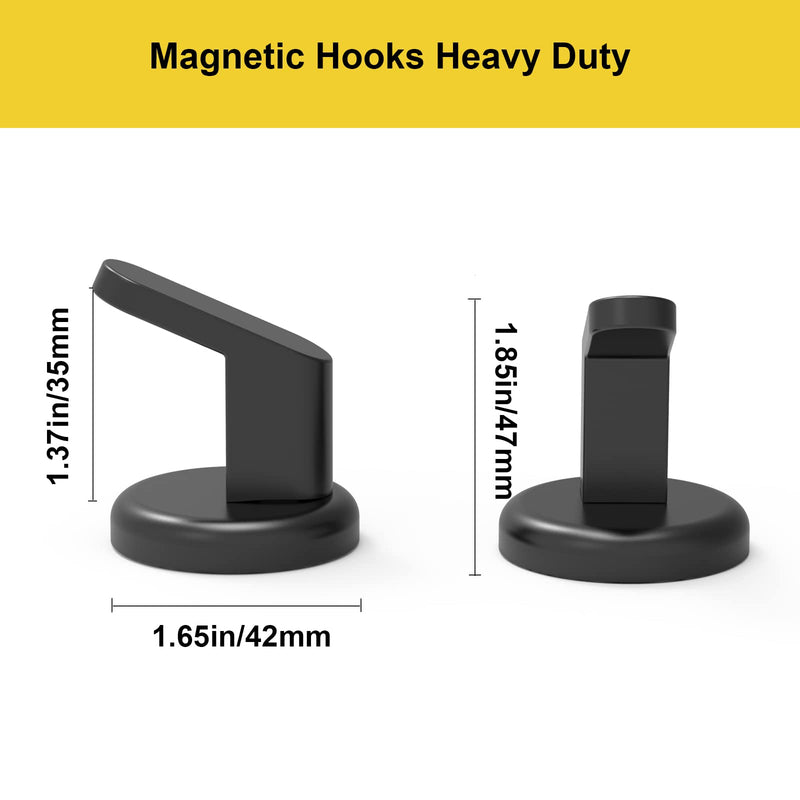 [Australia - AusPower] - Ant Mag Magnetic Hooks Heavy Duty for Hanging Utensils Grills Keys Coats for Home Kitchen Refrigerator 2 Pack ST42 Black 