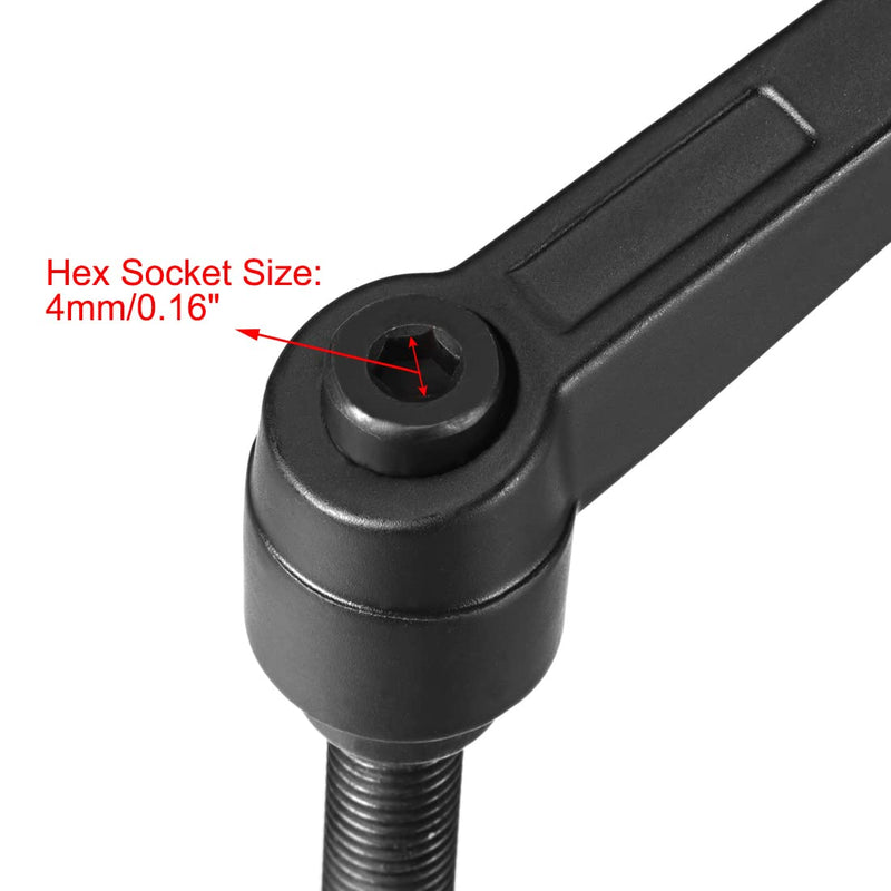 [Australia - AusPower] - uxcell M8 x 25mm Handle Adjustable Clamping Lever Thread Push Button Ratchet Male Threaded Stud Knobs Locking Rotating Screw Handles Quick Release Bolt Black 3pcs M8x25mm 