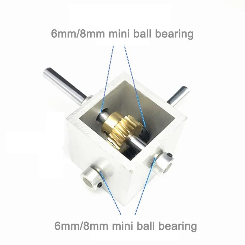 [Australia - AusPower] - 20:1 Right Angle Worm Gearbox 90° Angle Drive Steering Gear Reducer 20T Reduction Gearbox Simple Mechanical DIY Module with 6/8mm Shaft (8mm) 8mm Shaft 20:1 Ratio 