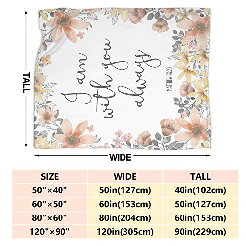 Bible Verse - I Am with You Always Fleece Throw Blanket Lightweight Super Soft Flannel Bed Blanket Perfect Home Decor for Couch Chair Sofa Living Room 60"X50" Medium Bible Verse Medium 60"x50
