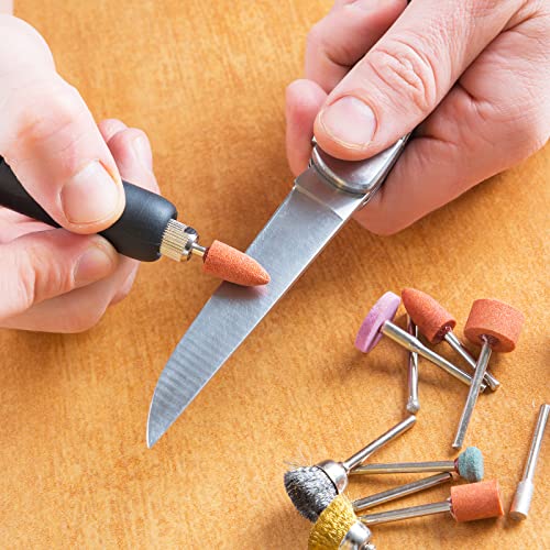 sourcing map Grinding Pins 6 mm, Grain 800 Grinding Attachment for Cordless | Pack of 6, pointed handle diameter 2.35 mm, professional polishing accessories for grinding, polishing, light green