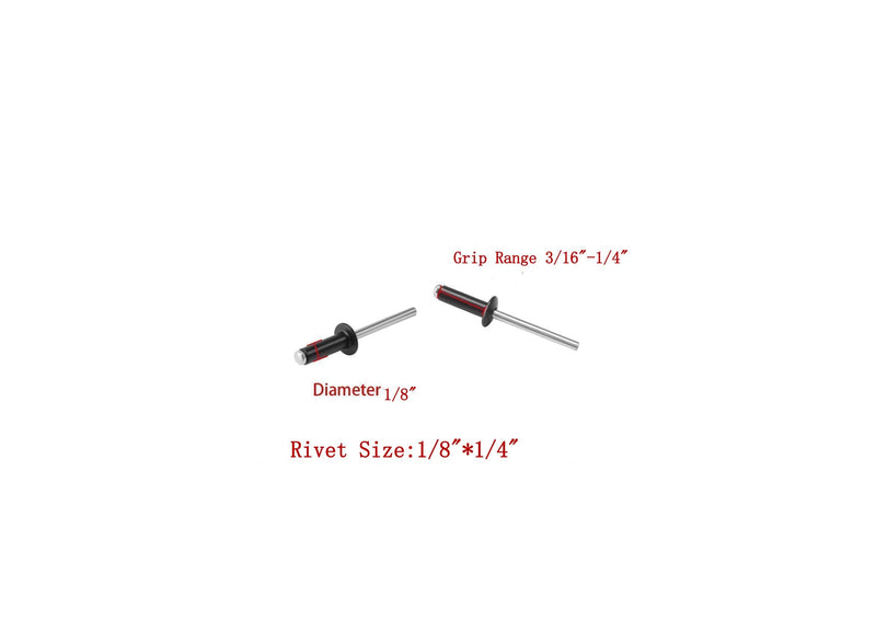 [Australia - AusPower] - 100pcs 1/8" x3/8" Aluminum Blind Rivets, Black,3.2x 10mm Pop Rivets 1/8" x3/8" 